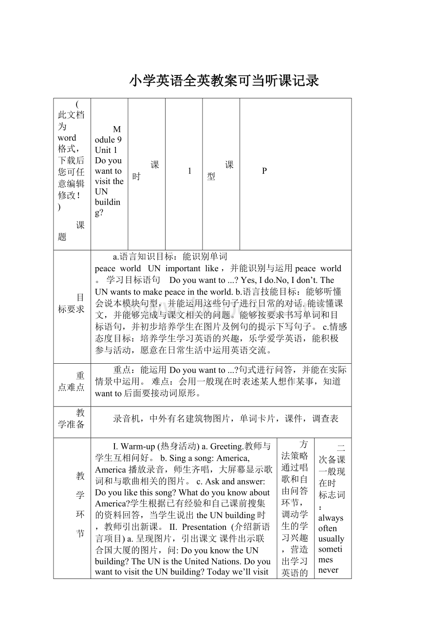 小学英语全英教案可当听课记录.docx