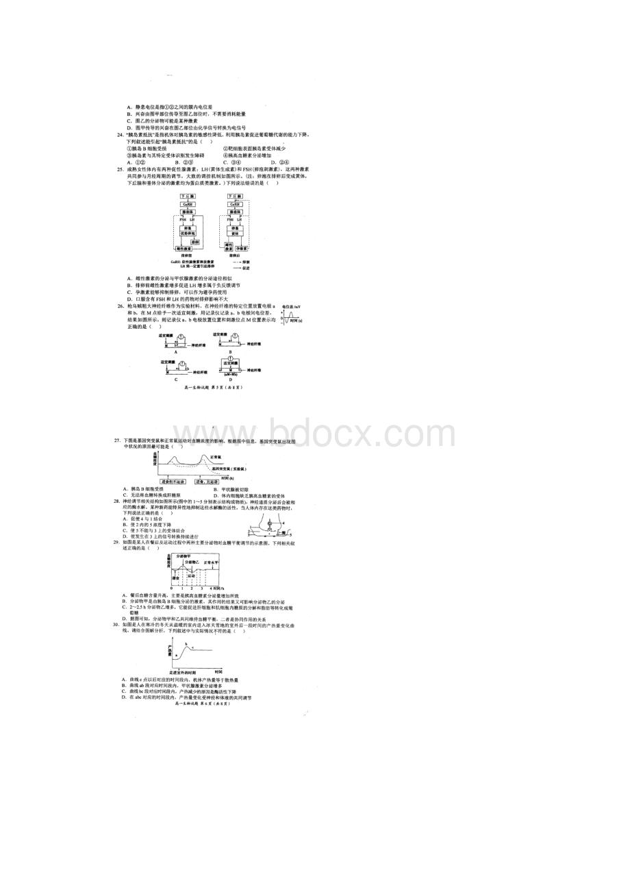 河南省豫西高一生物下学期第一次联考试题扫描版Word下载.docx_第3页