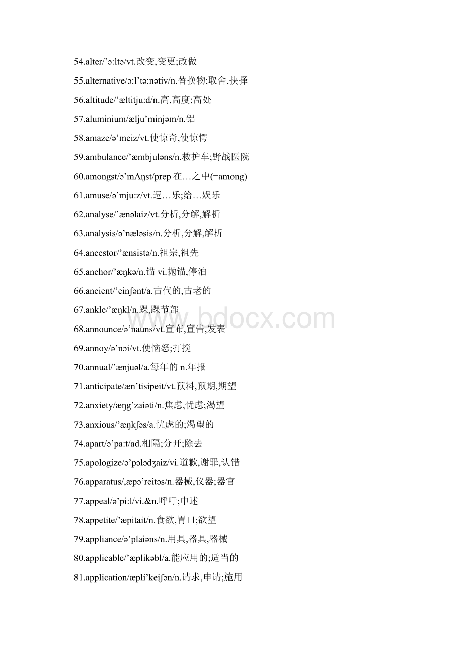 四级词汇表背诵Word下载.docx_第3页