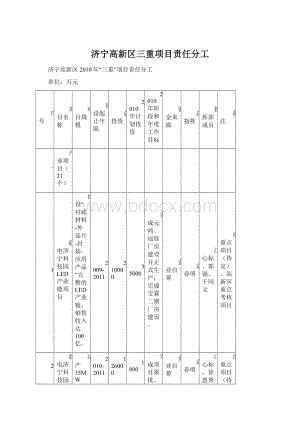 济宁高新区三重项目责任分工.docx