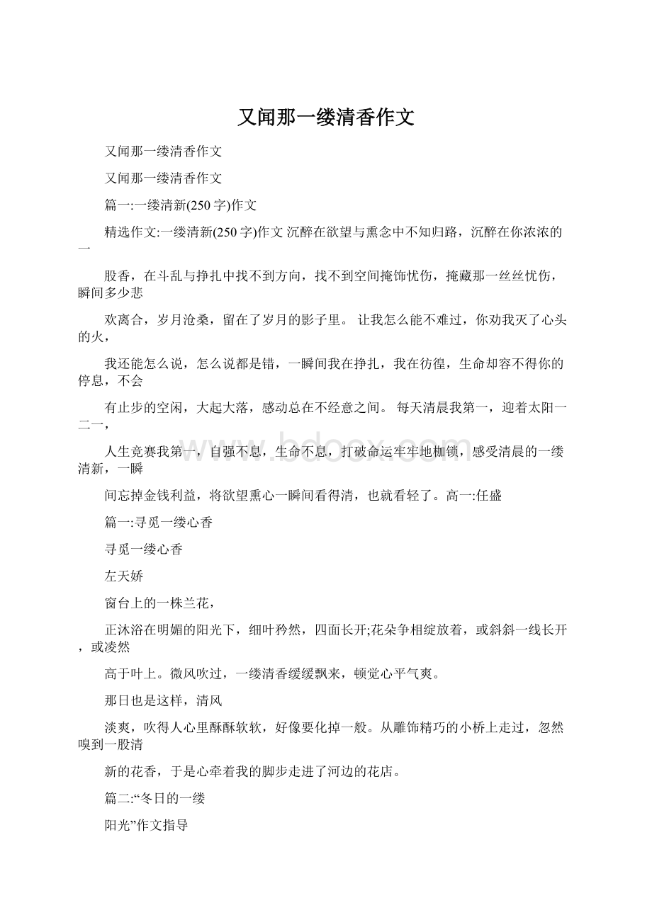 又闻那一缕清香作文Word文档格式.docx