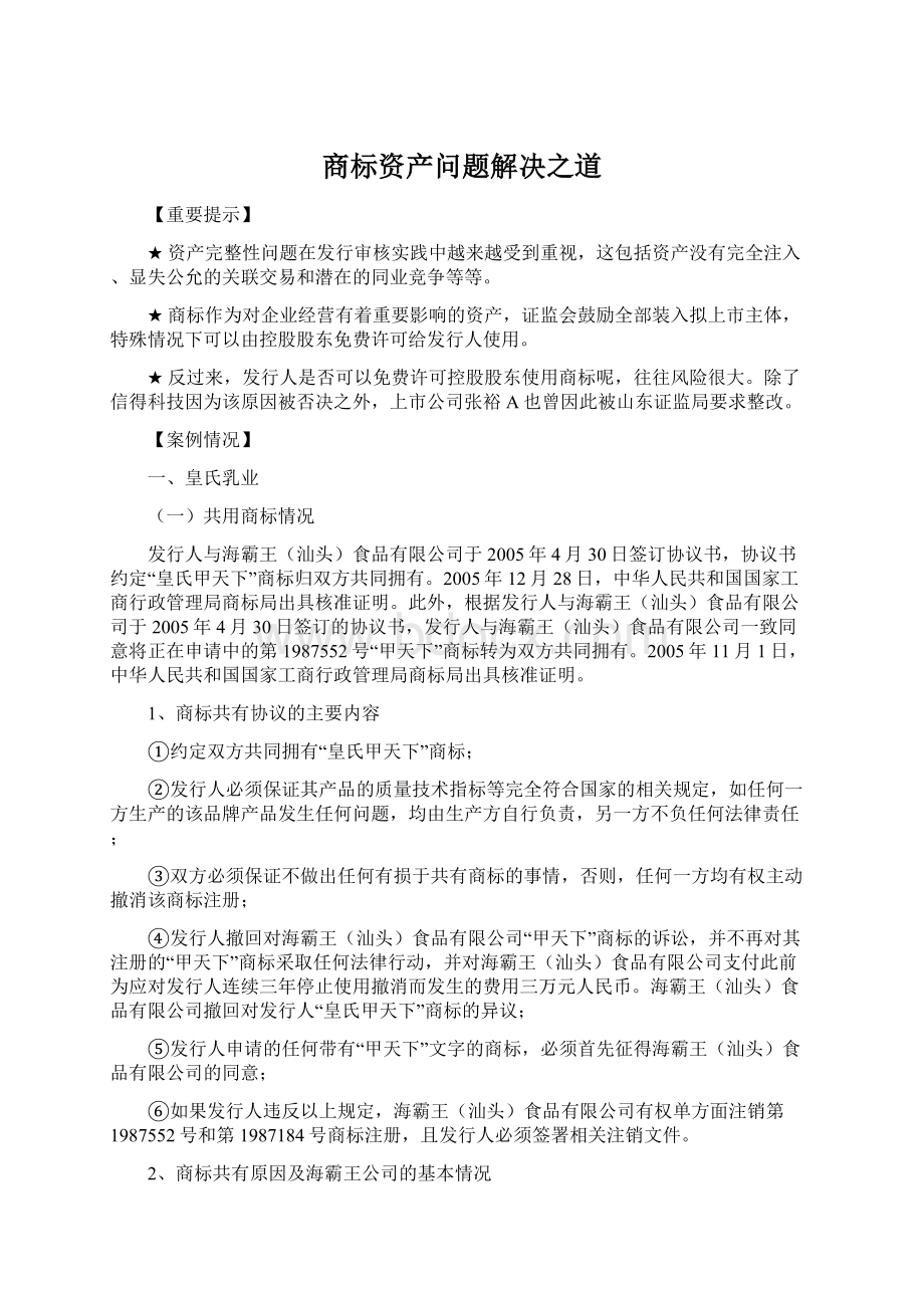 商标资产问题解决之道Word格式文档下载.docx_第1页