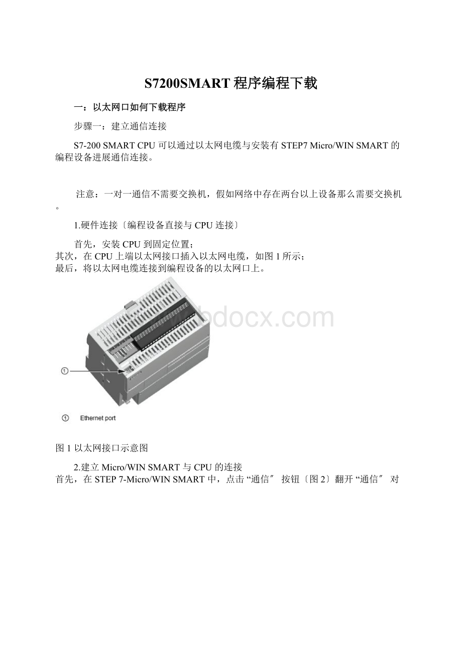 S7200SMART程序编程下载Word下载.docx