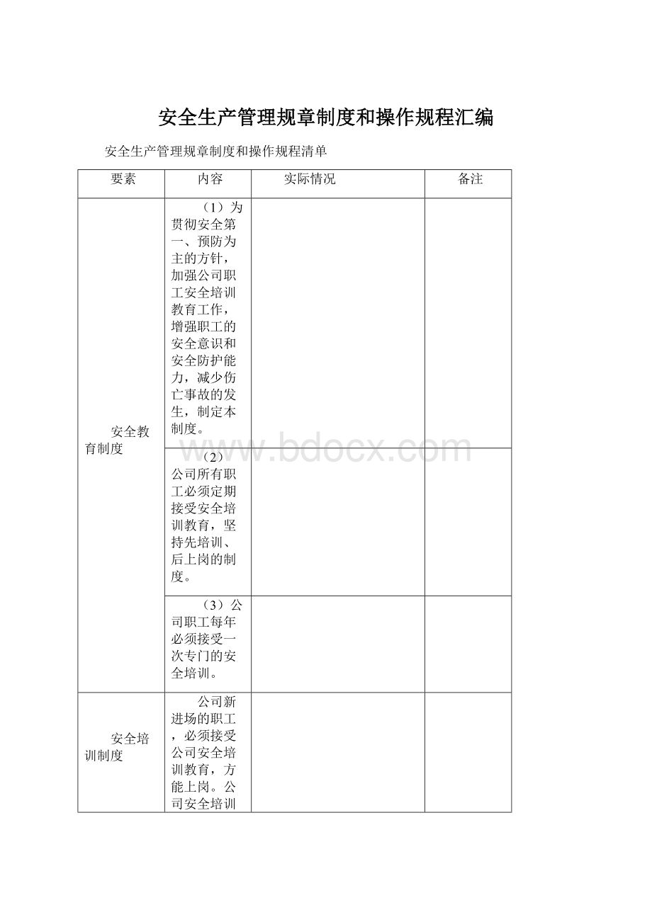 安全生产管理规章制度和操作规程汇编.docx_第1页