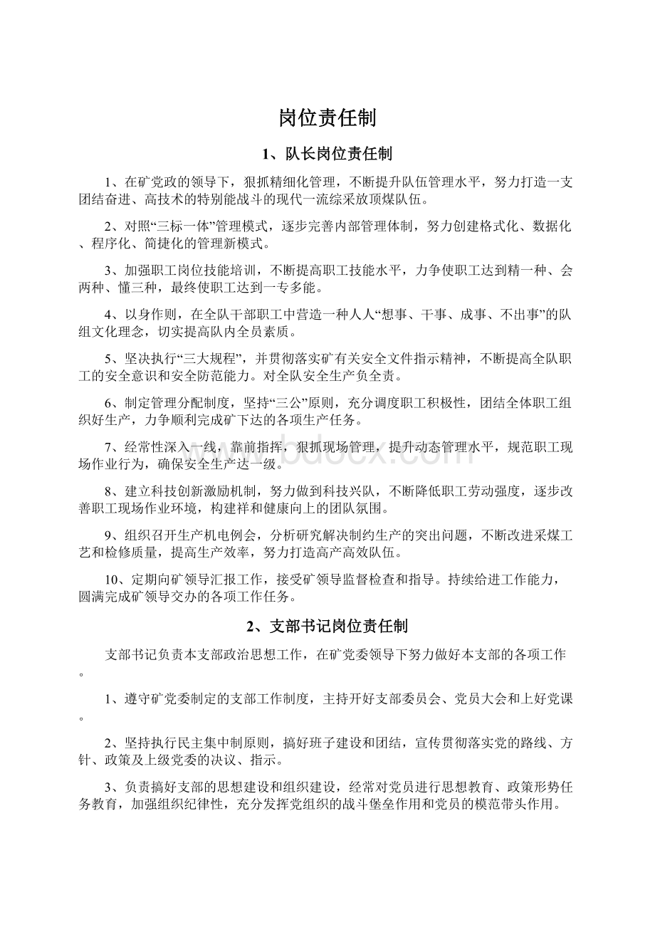 岗位责任制Word文档下载推荐.docx