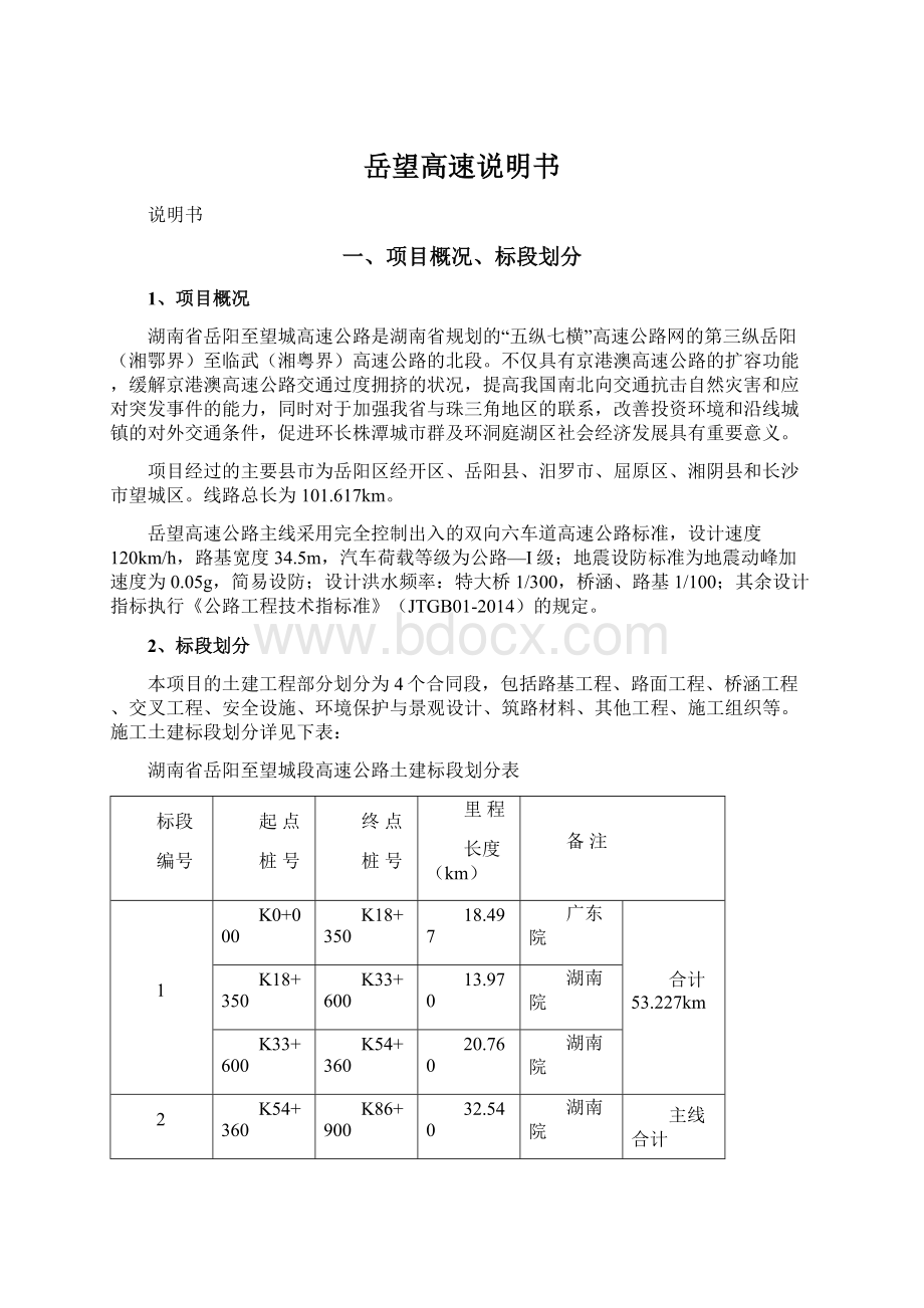 岳望高速说明书Word文档下载推荐.docx