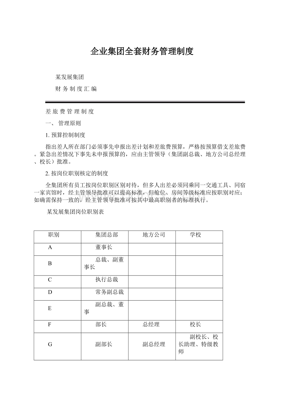 企业集团全套财务管理制度.docx