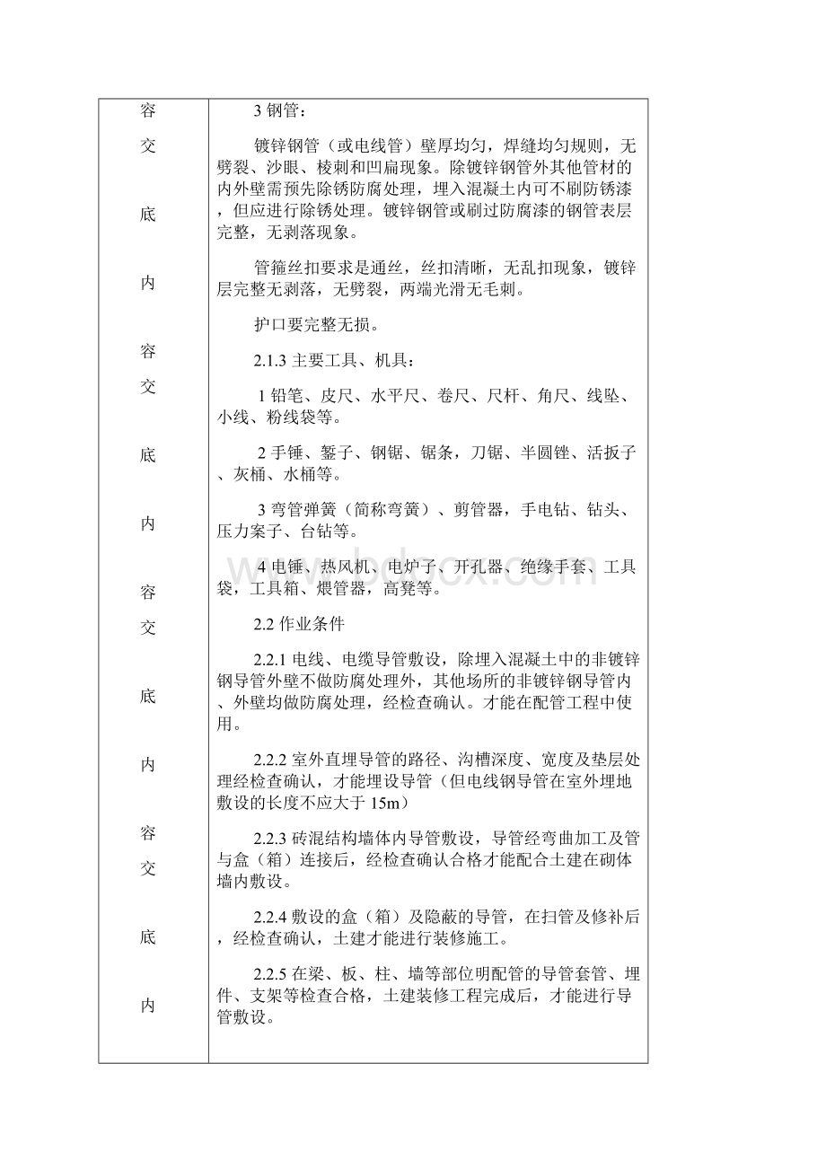 电线导管电缆导管敷设施工技术交底Word文档格式.docx_第2页