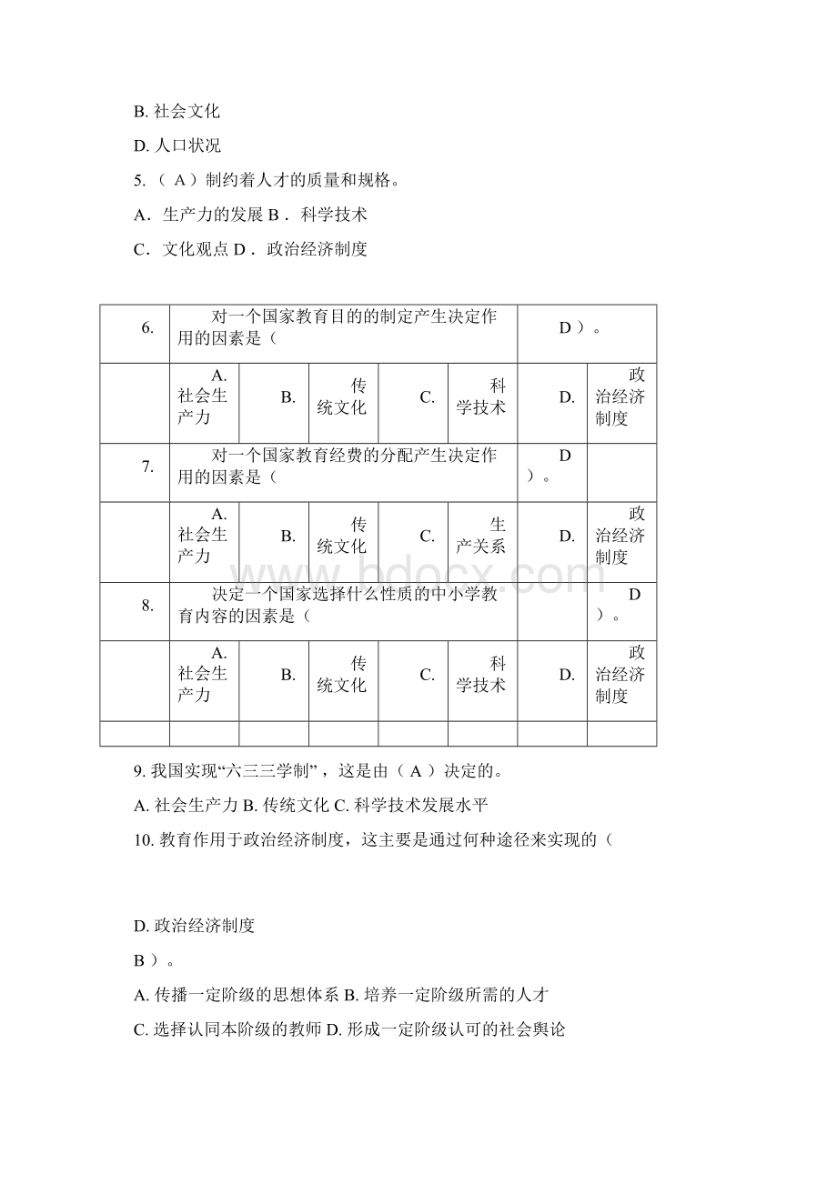 教师招聘第二章教育与社会地常考题目.docx_第2页