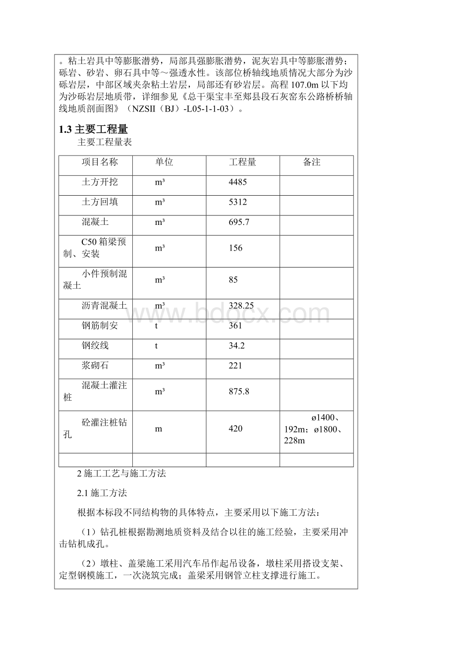 石灰窑东公路桥施工技术与安全交底记录.docx_第2页