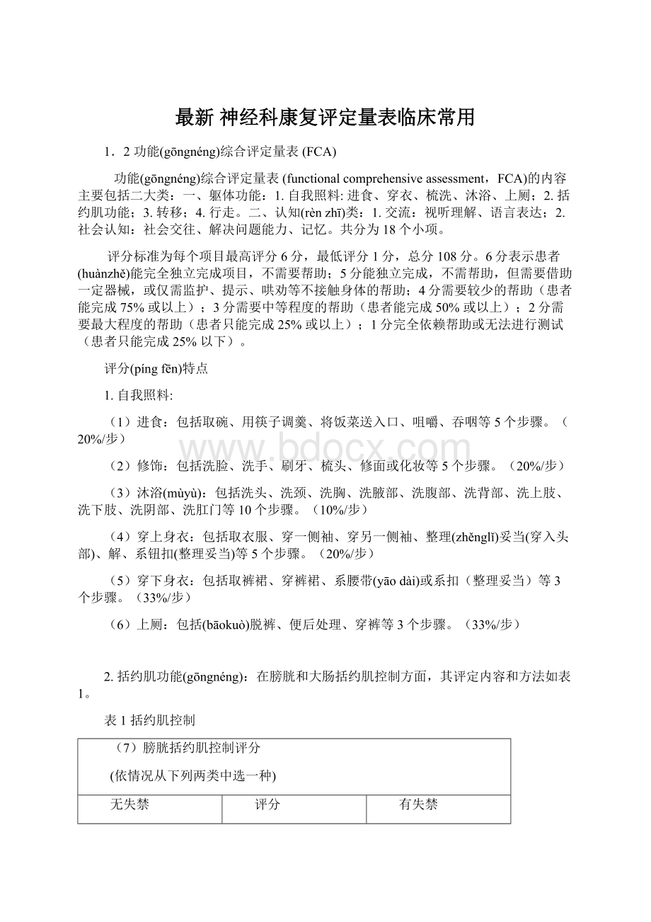 最新 神经科康复评定量表临床常用.docx_第1页