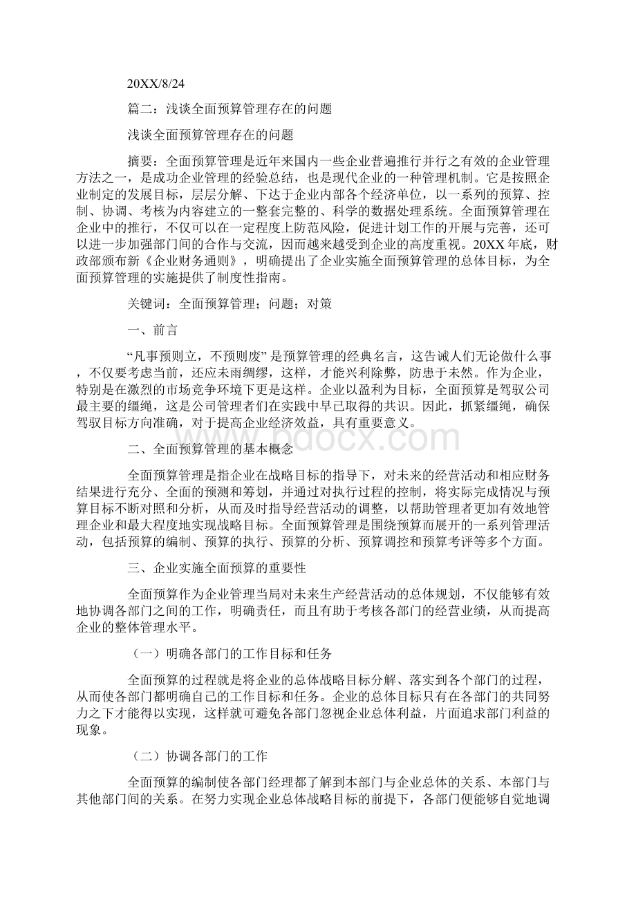 全面预算管理工作总结.docx_第2页