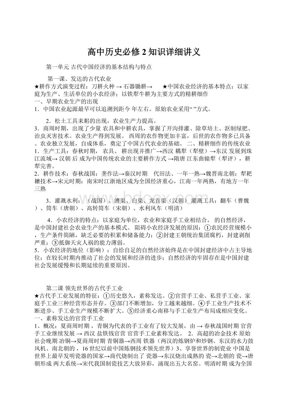 高中历史必修2知识详细讲义.docx_第1页