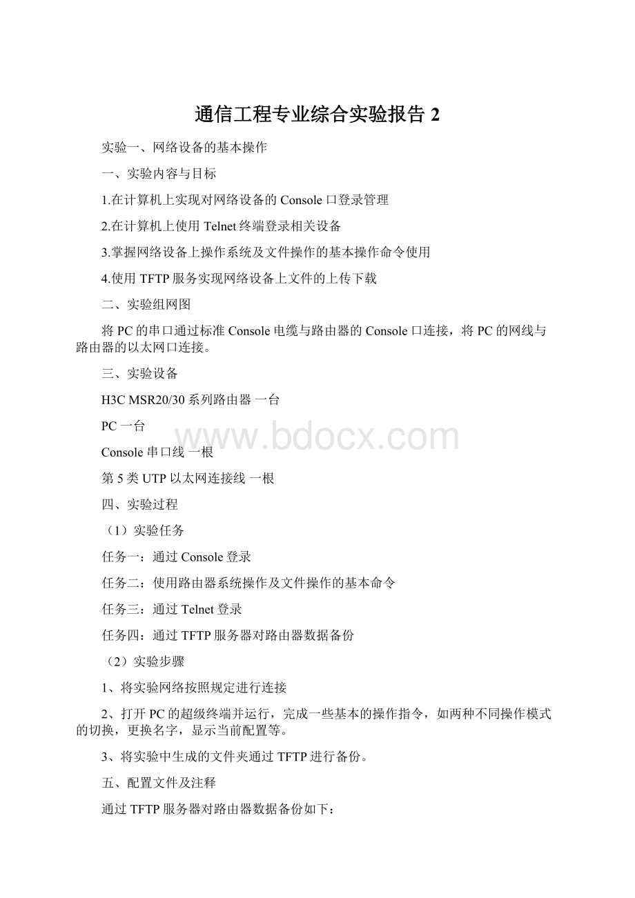 通信工程专业综合实验报告2Word文档下载推荐.docx