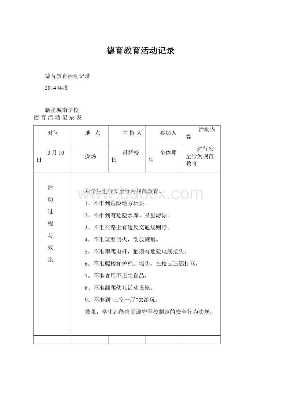 德育教育活动记录Word下载.docx