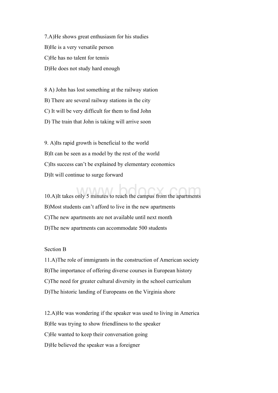 大学英语六级真题含答案Word文件下载.docx_第2页