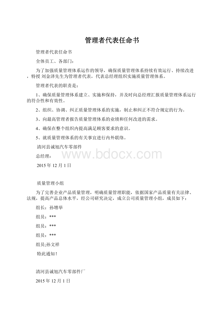 管理者代表任命书文档格式.docx_第1页