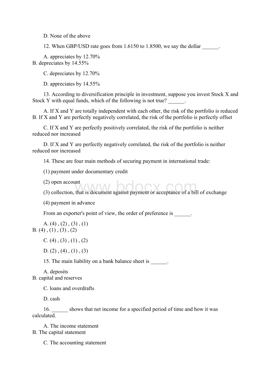 金融英语的单选题.docx_第3页