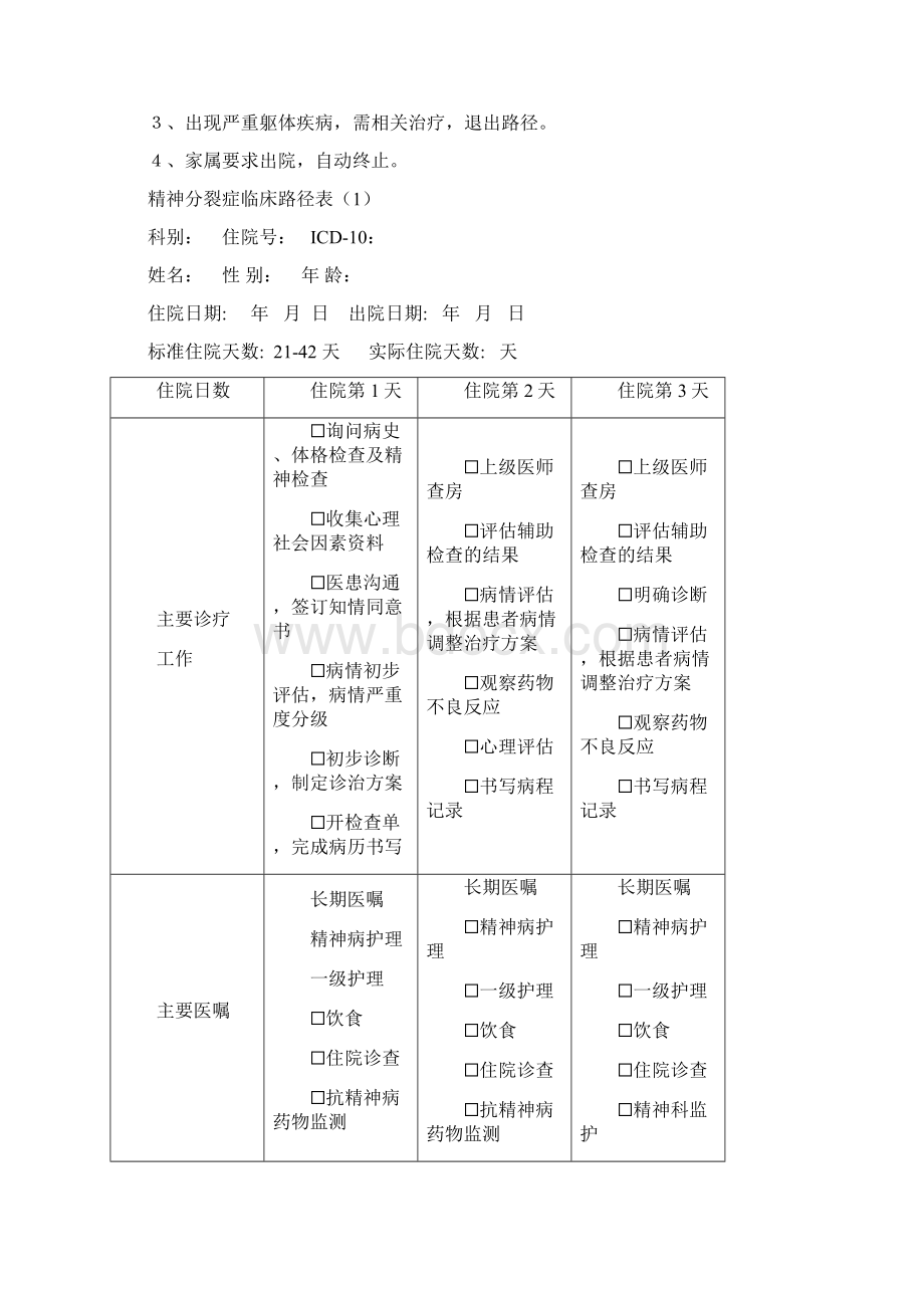 精神分裂症临床路径文档格式.docx_第3页