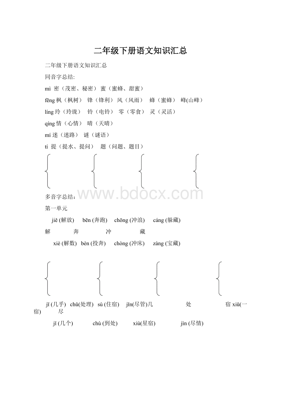 二年级下册语文知识汇总文档格式.docx