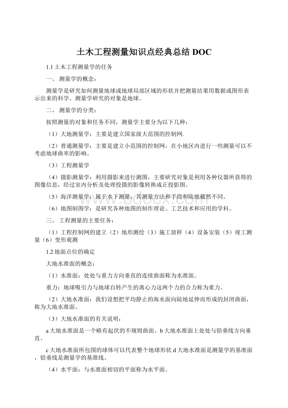 土木工程测量知识点经典总结DOC.docx_第1页