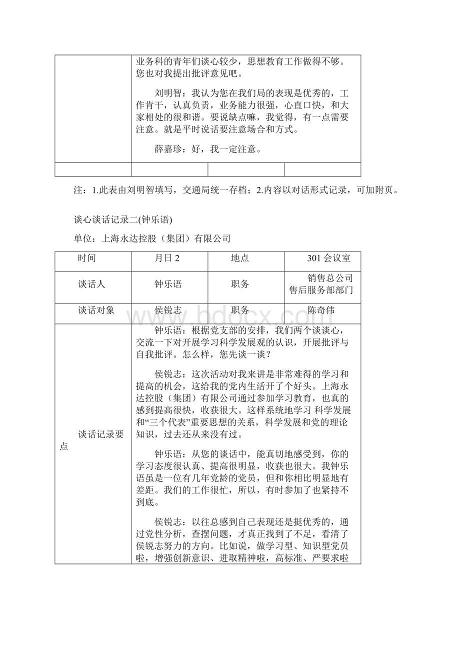 领导干部农行员工谈心谈话内容Word下载.docx_第2页