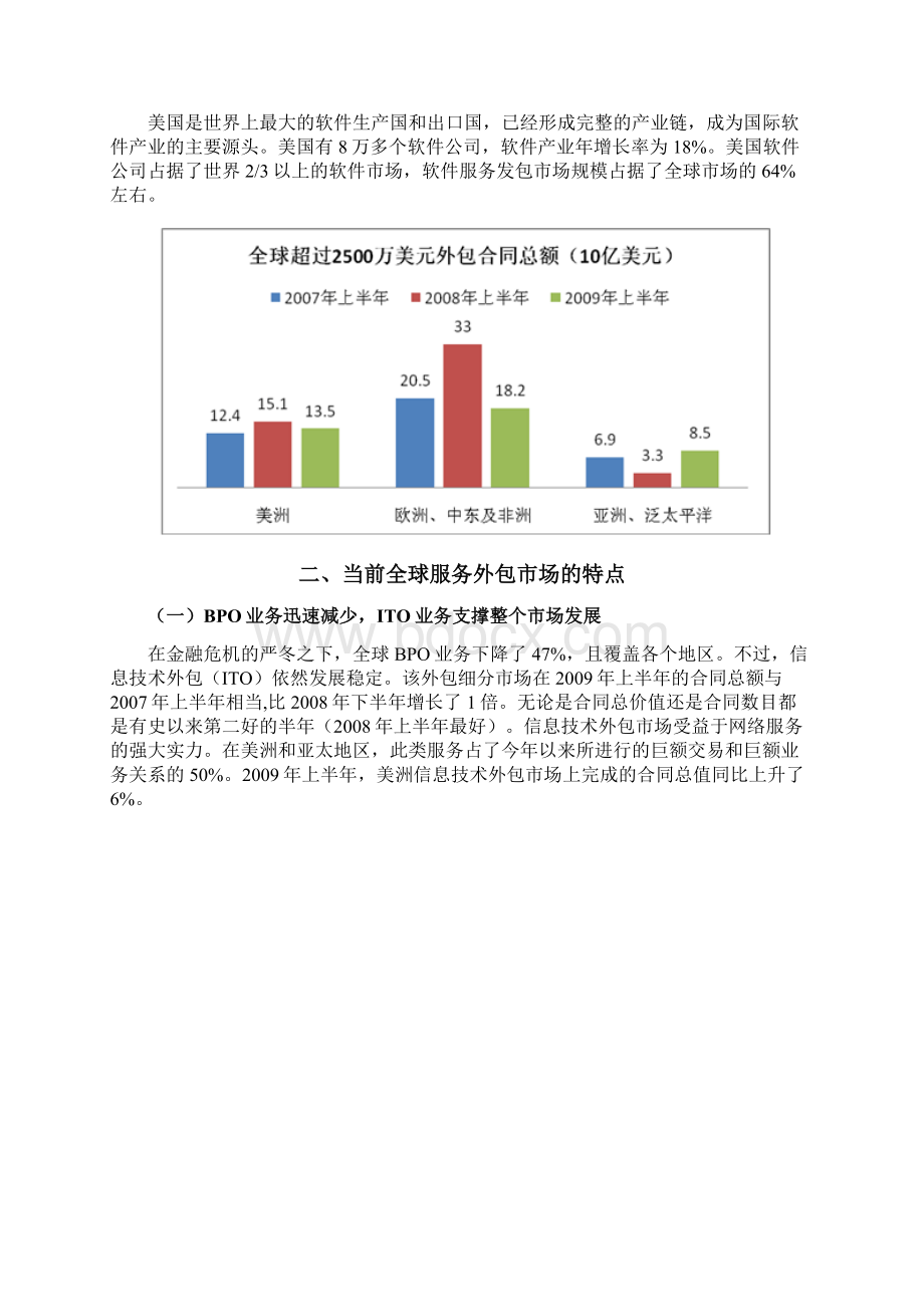 XXXX上半年《全球服务外包发展报告》Word格式.docx_第2页