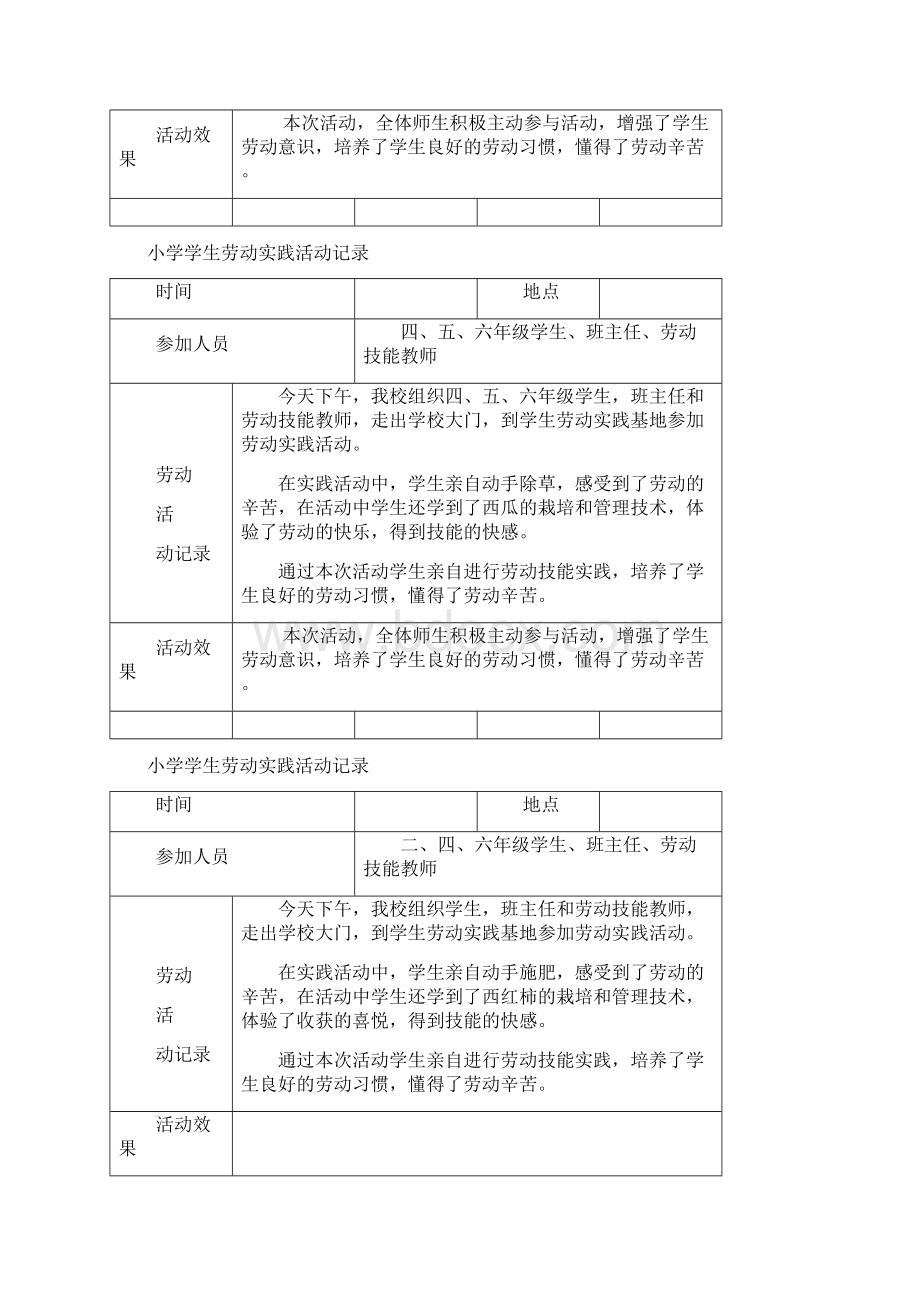 小学学生劳动实践活动记录簿Word格式.docx_第3页