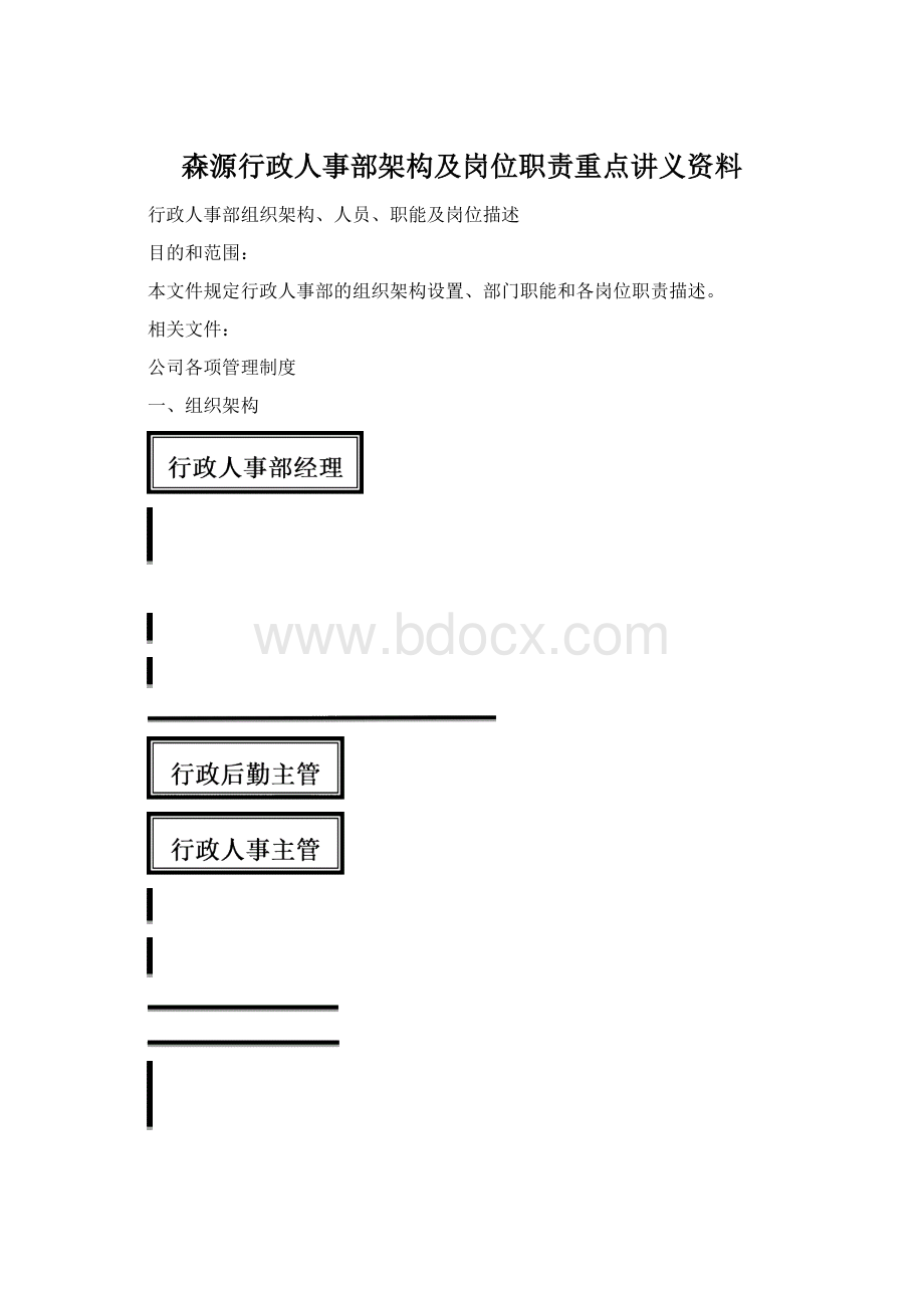 森源行政人事部架构及岗位职责重点讲义资料Word文件下载.docx_第1页