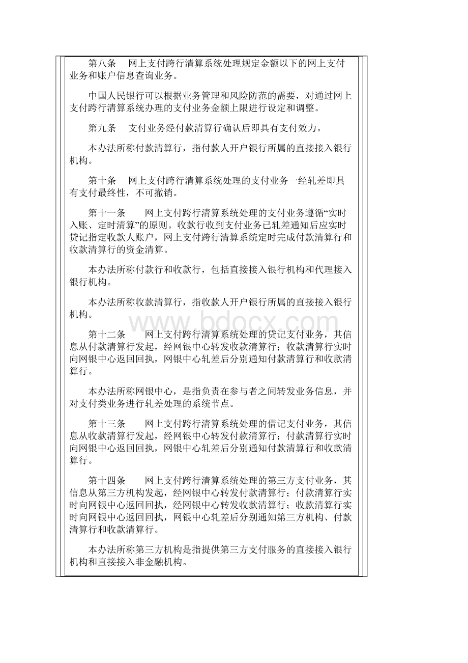 网上支付跨行清算系统业务处理办法.docx_第2页