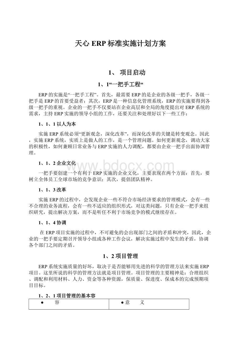 天心ERP标准实施计划方案Word文件下载.docx