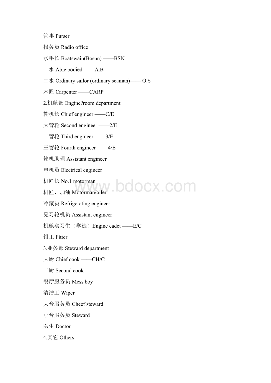 船上职务英文对照Word文档格式.docx_第3页