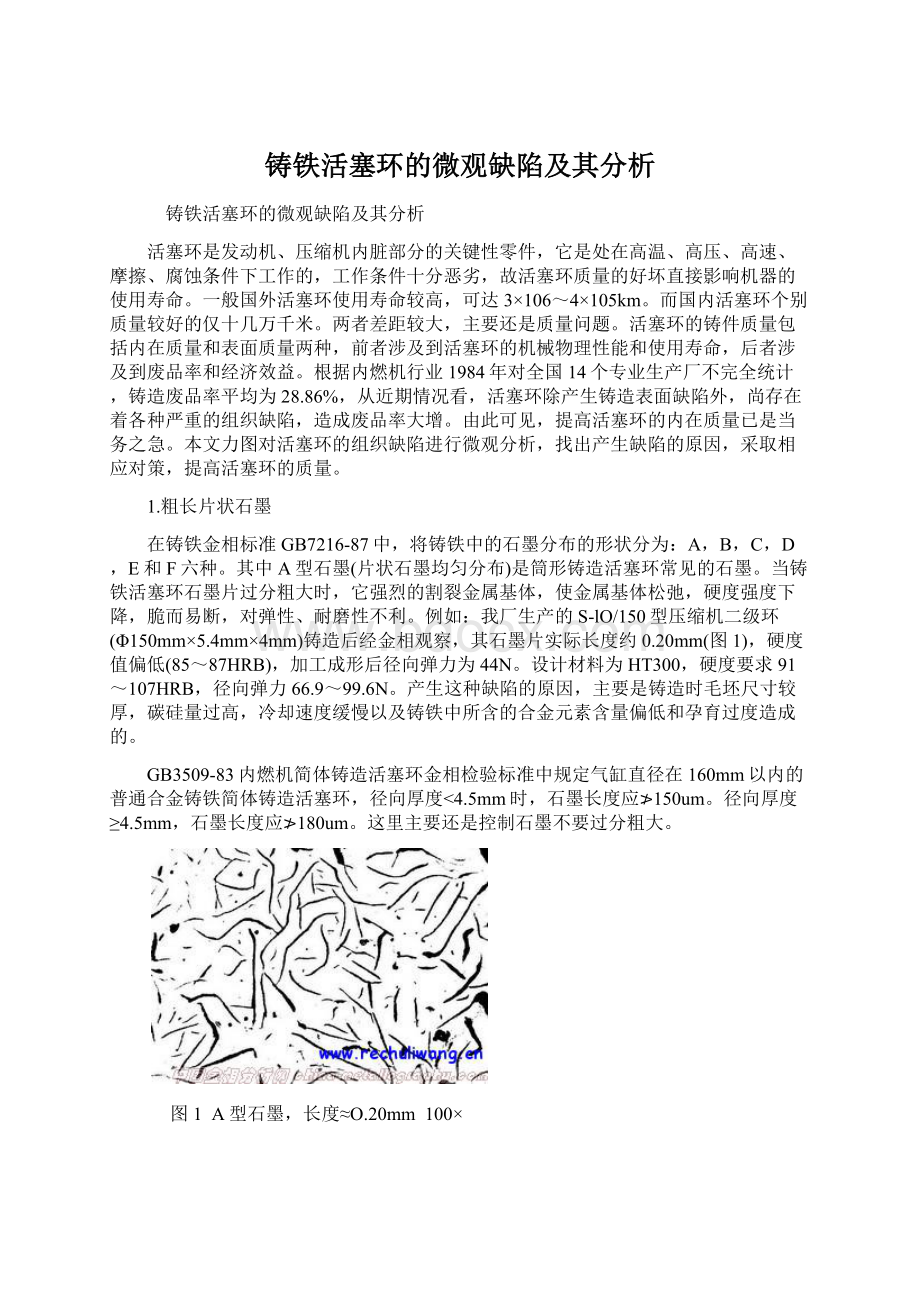 铸铁活塞环的微观缺陷及其分析.docx