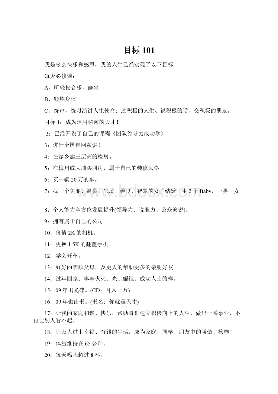 目标101Word文档下载推荐.docx