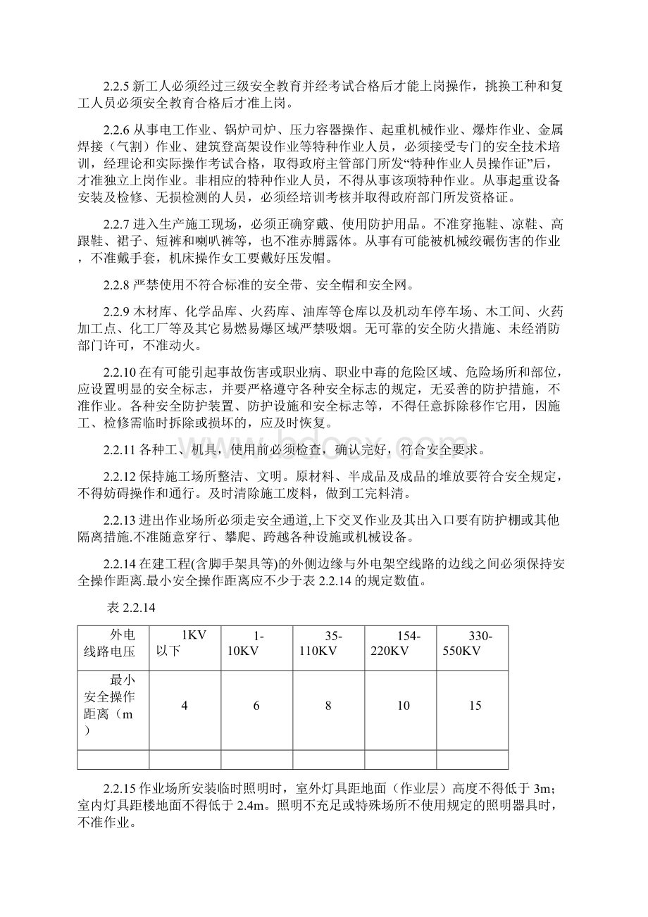 各工种设备操作规程毕业设计正文.docx_第2页