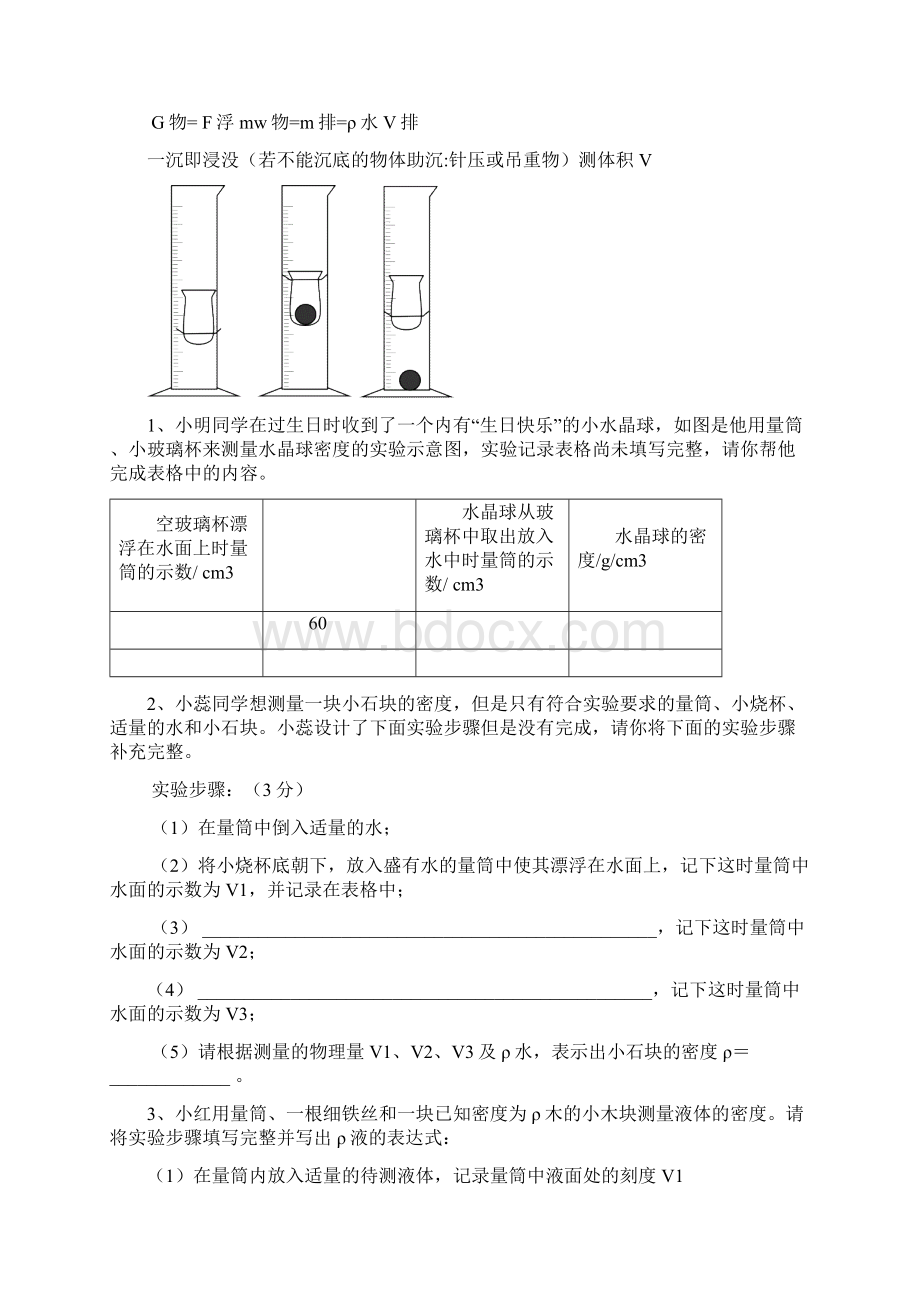 特殊方法测密度实验题专题精编版.docx_第2页