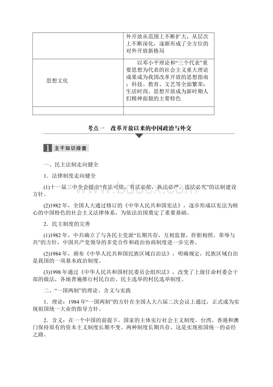 高考历史大二轮总复习与增分策略 板块二 中国近现代史 第8讲 改革开放以来的中国1978年今Word文档格式.docx_第2页