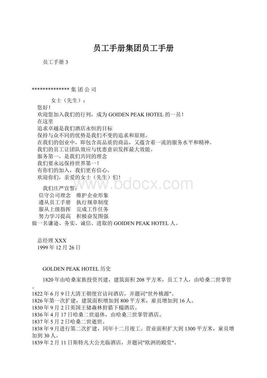 员工手册集团员工手册Word格式文档下载.docx