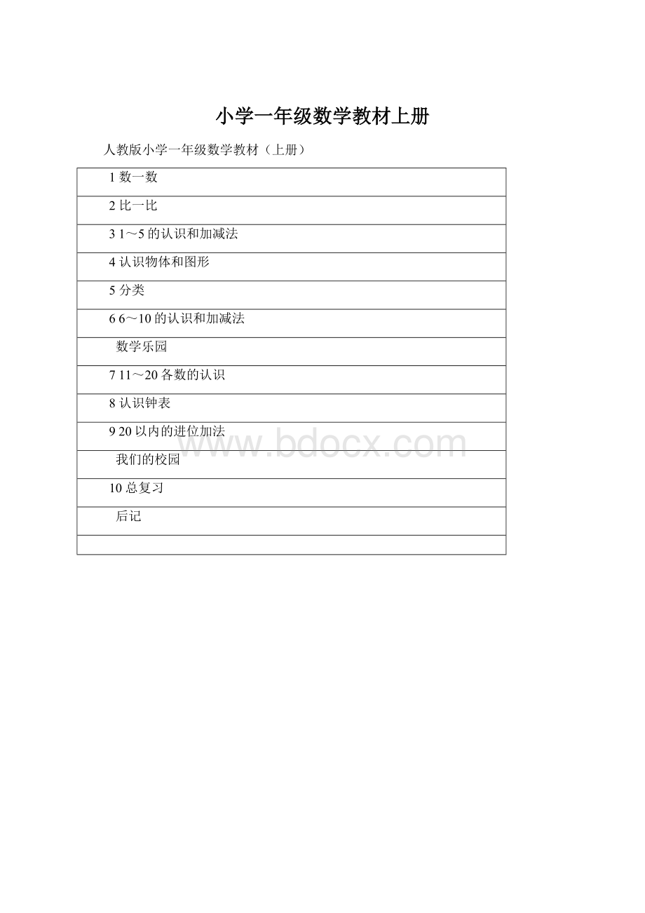 小学一年级数学教材上册Word文件下载.docx