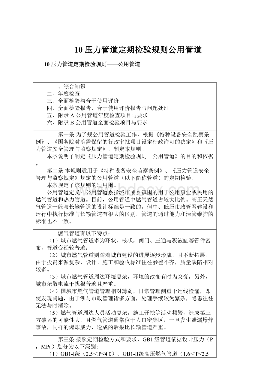 10压力管道定期检验规则公用管道.docx