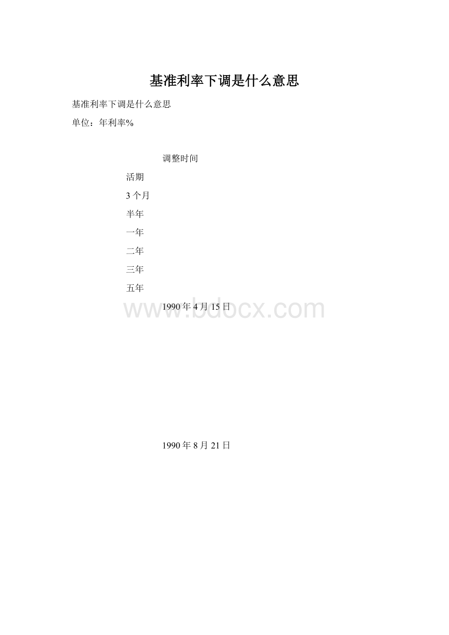 基准利率下调是什么意思Word文件下载.docx_第1页