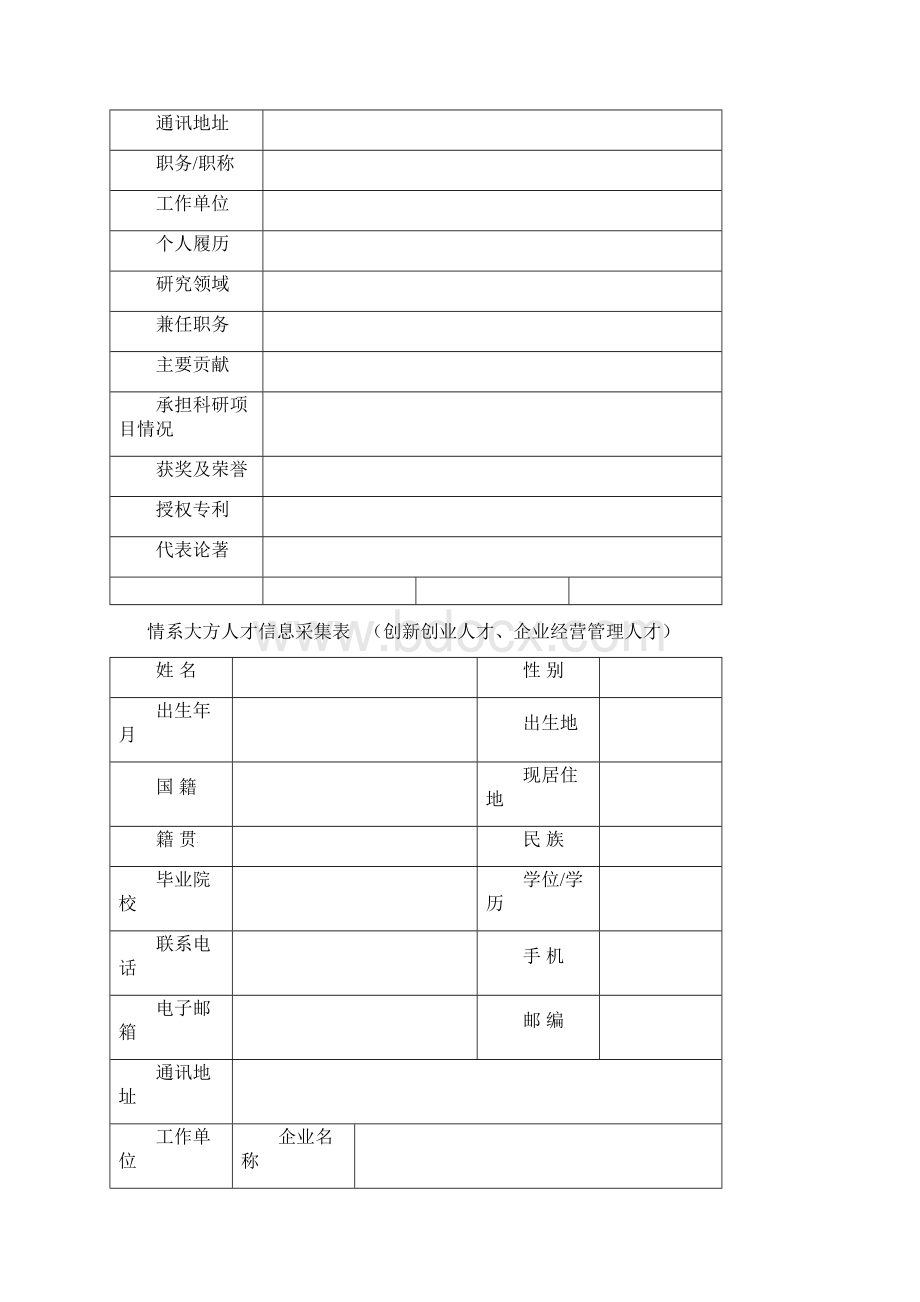 人才信息采集表文档格式.docx_第2页