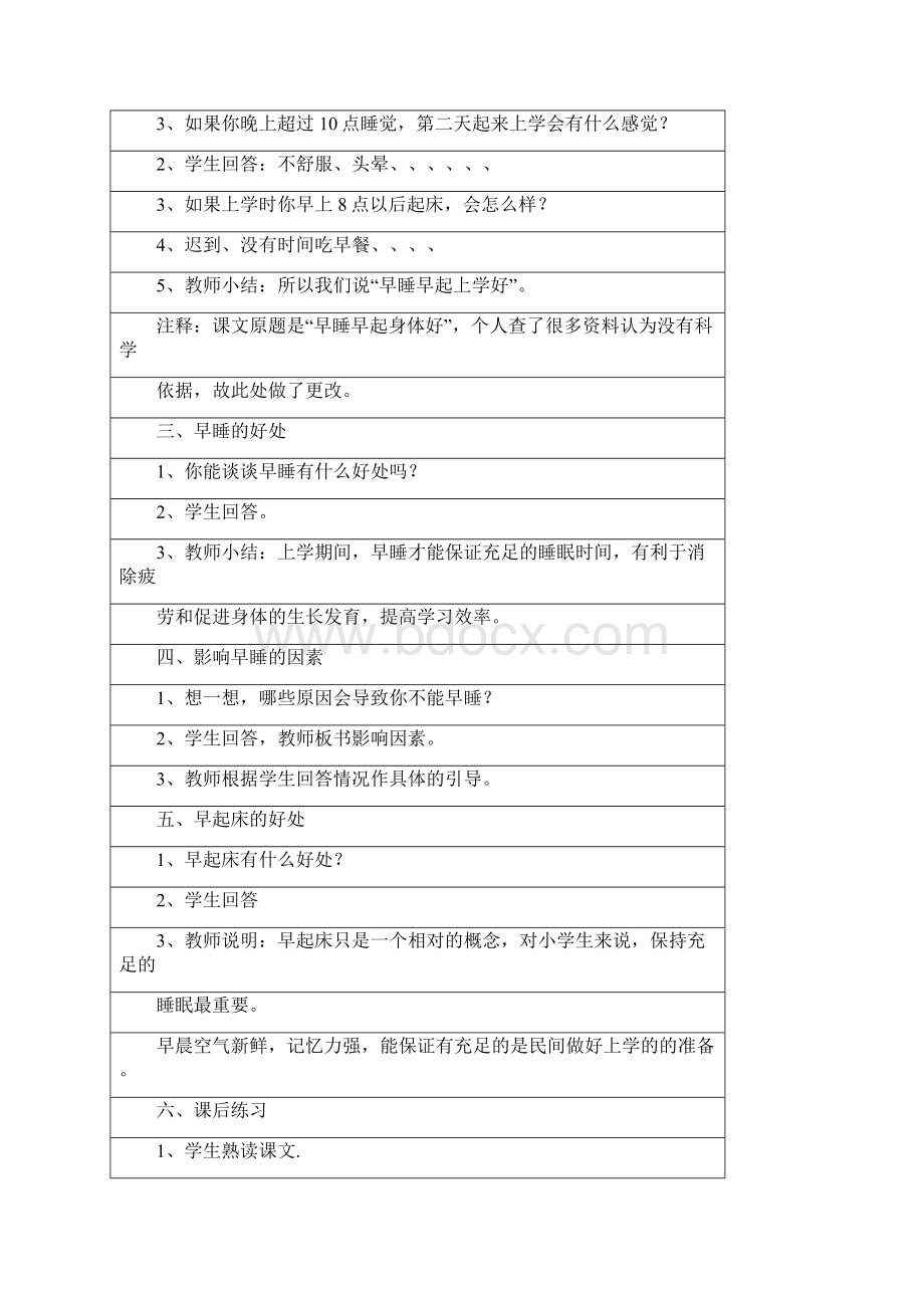 人教部编版道德与法治一年级上册12《早睡早起》 教案教学设计1.docx_第2页