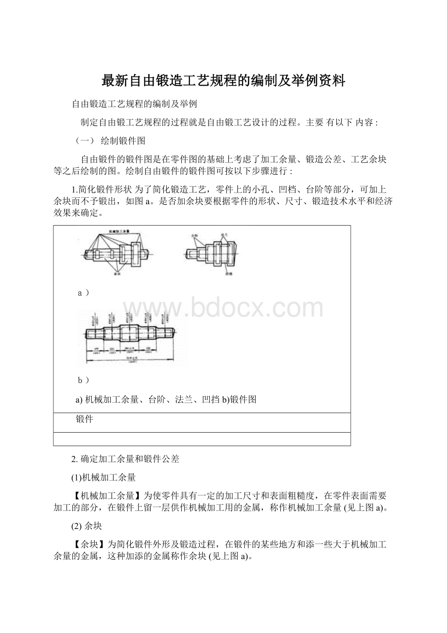 最新自由锻造工艺规程的编制及举例资料文档格式.docx_第1页