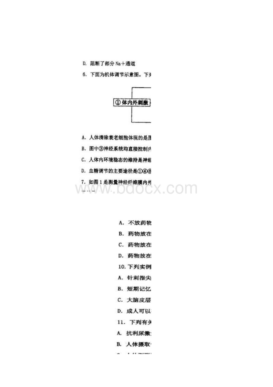 陕西省咸阳市乾县第一中学学年高二生物上学期期中试题扫描版.docx_第2页