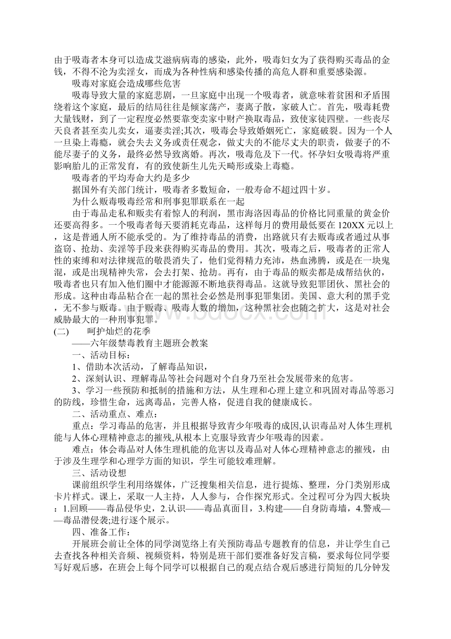 小学禁毒教育主题班会活动方案.docx_第3页