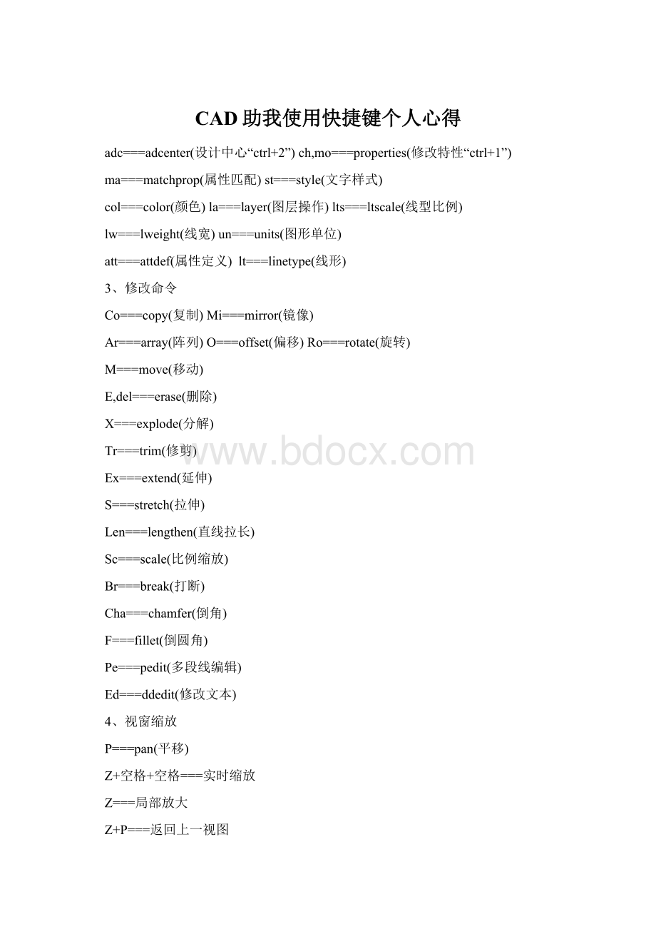 CAD助我使用快捷键个人心得.docx_第1页