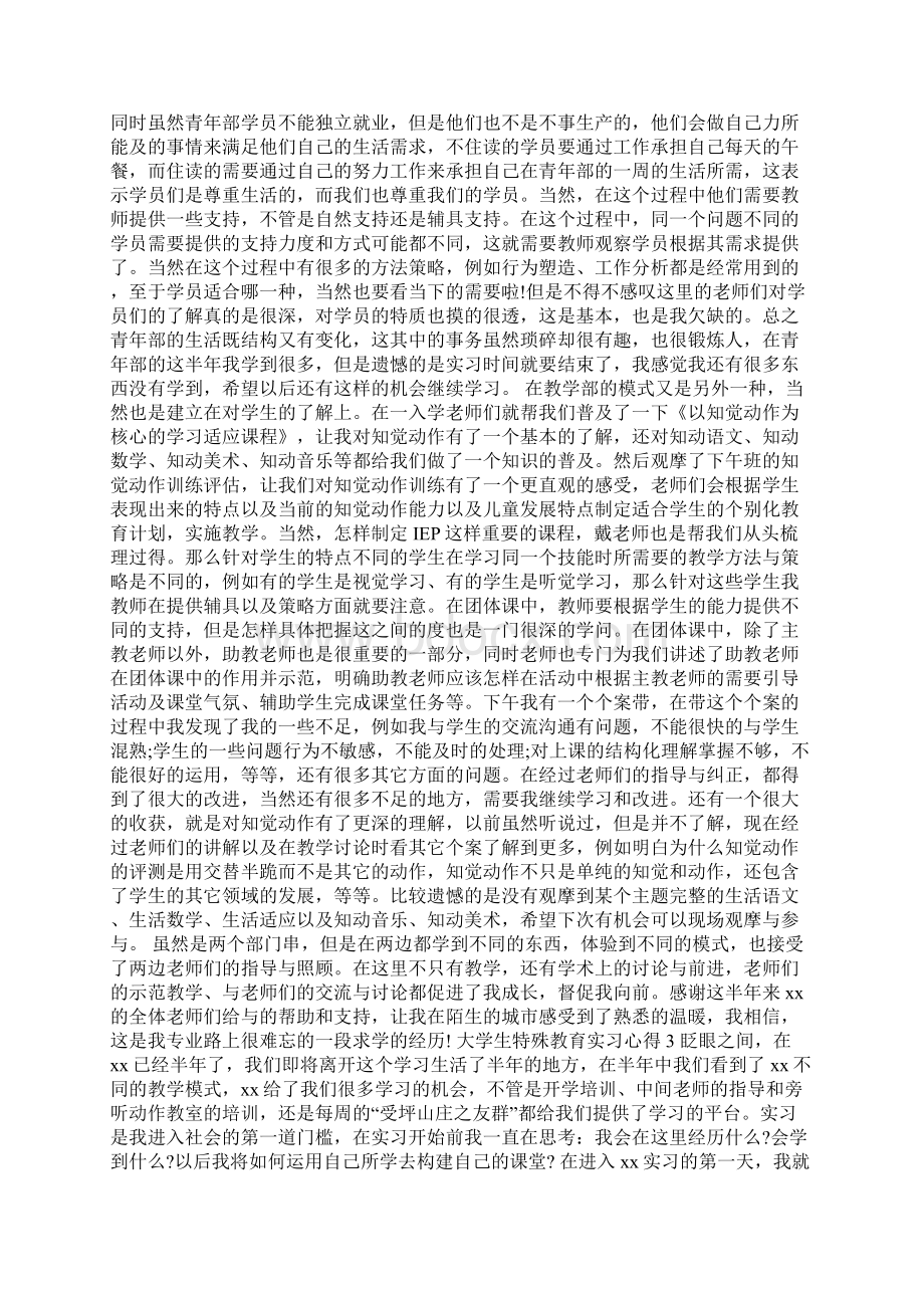 大学生特殊教育实习心得Word文档格式.docx_第2页