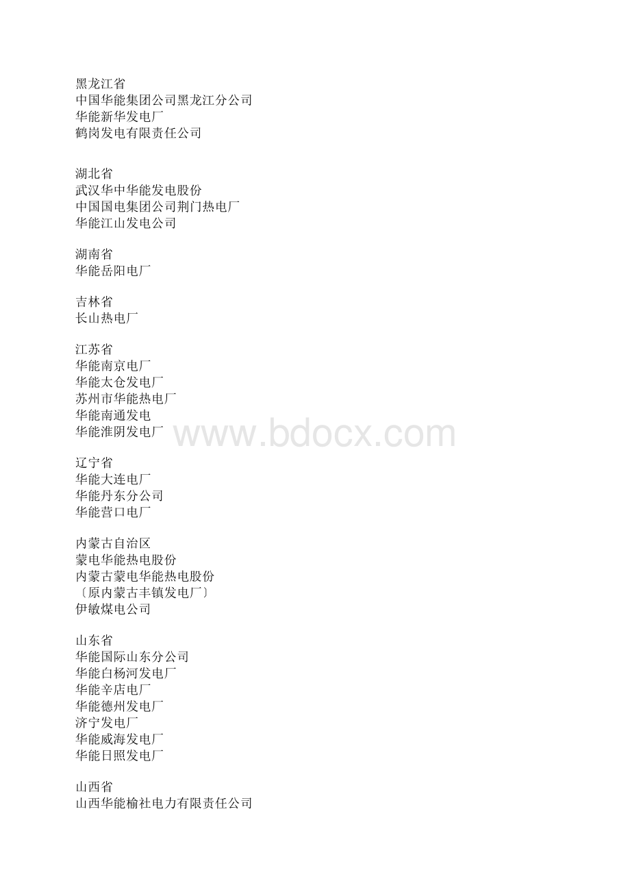 中国火力发电厂分布.docx_第2页