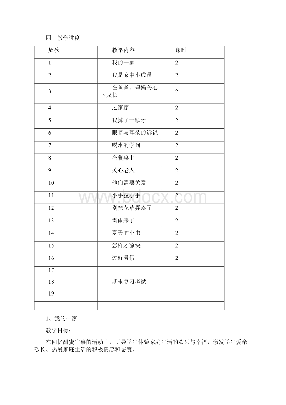 苏教版小学一年级下册品德与生活全册教案以及教后反思.docx_第2页